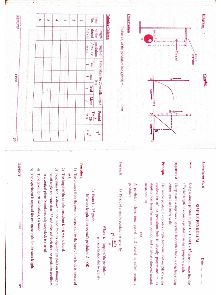 Simple Pendulum | PDF