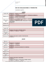 Calendario de Evaluaciones (2 Trimestre)