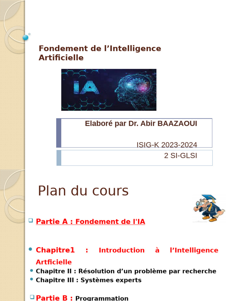 Fondements de l'Intelligence Artificielle | PDF | Intelligence ...