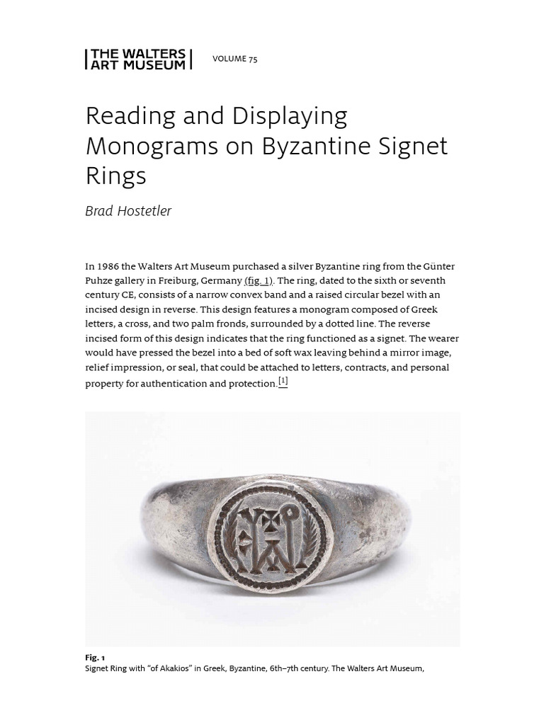 Reading and Displaying Monograms on Byzantine Signet Rings – the ...