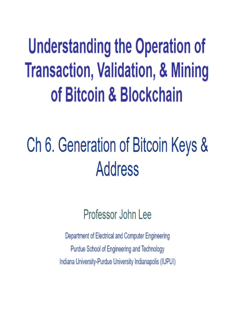 Bitcoin Blockchain-6. Generation of Bitcoin Address | PDF