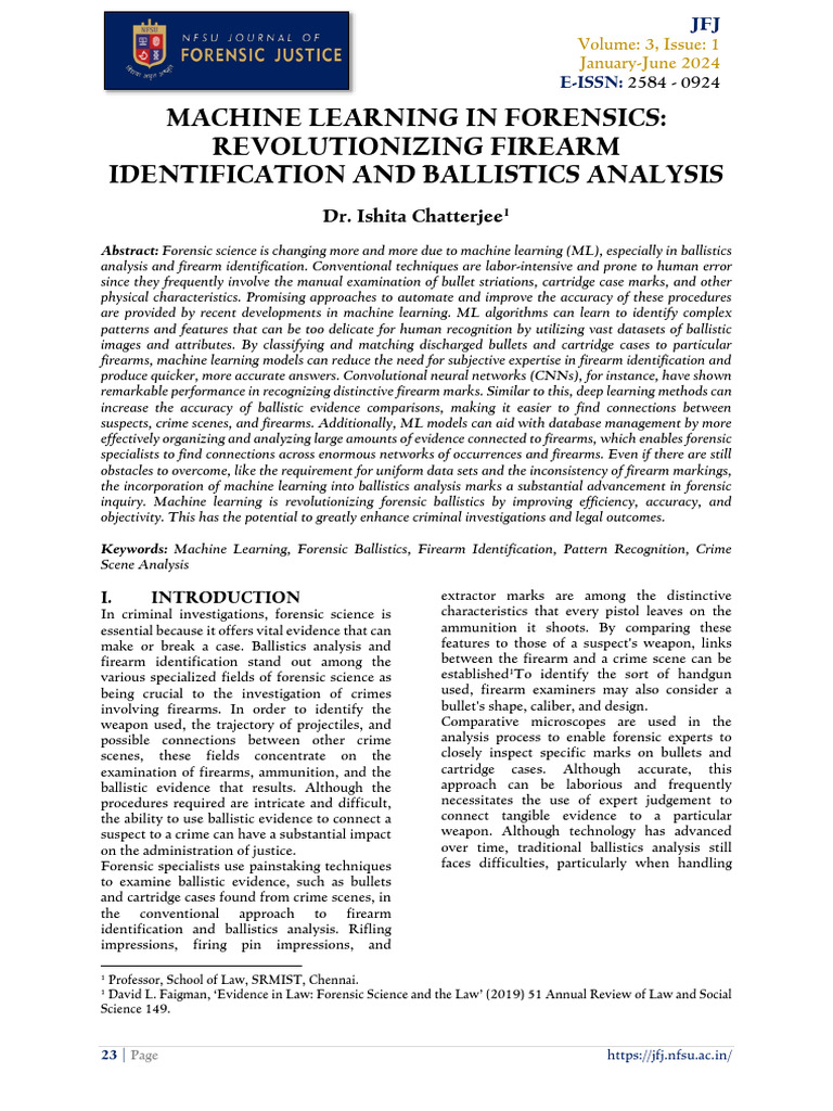 (23-34) Machine Learning in Forensics Revolutionizing Firearm ...