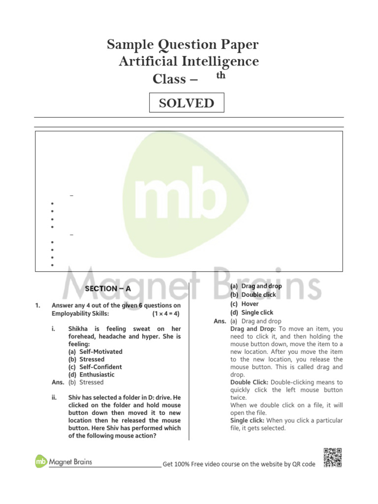 AI Employability Skills Question Paper | PDF | Artificial Intelligence ...