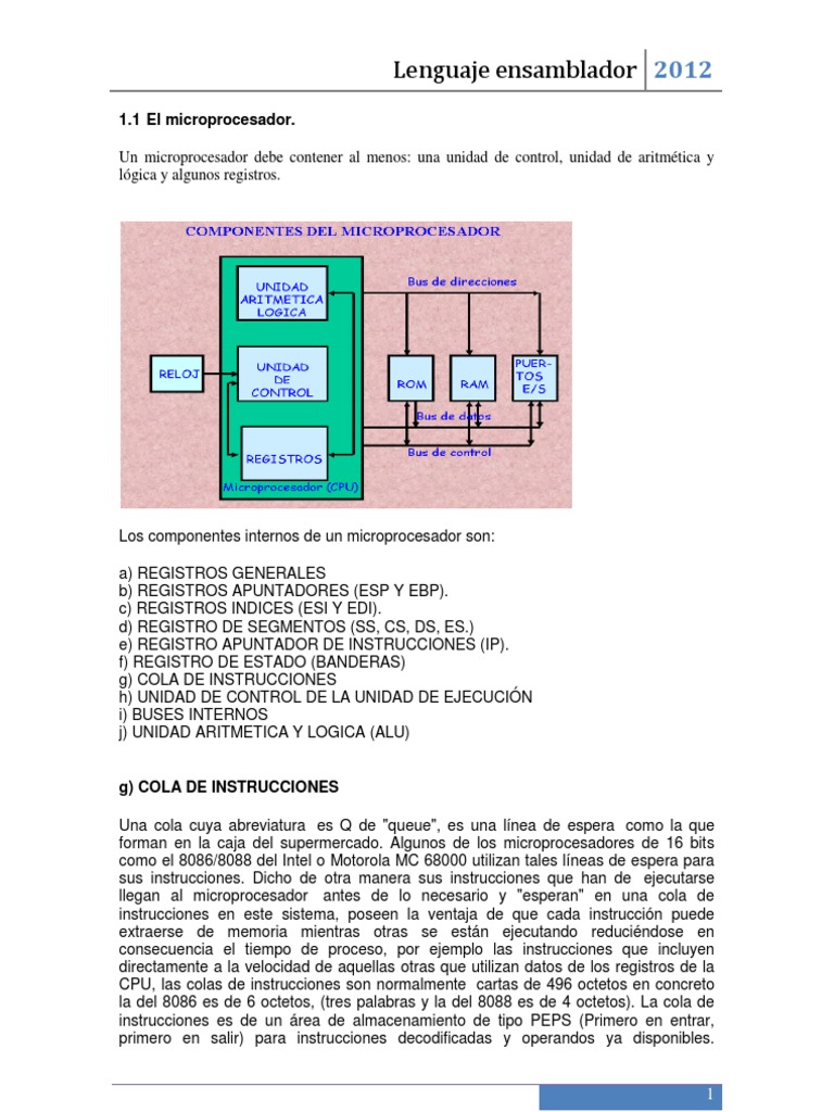 1.2 Microprocesador | PDF | Poco | Puntero (Programación de computadora)