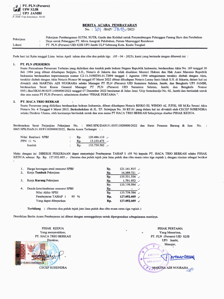 Contoh Ba Pembayaran | PDF