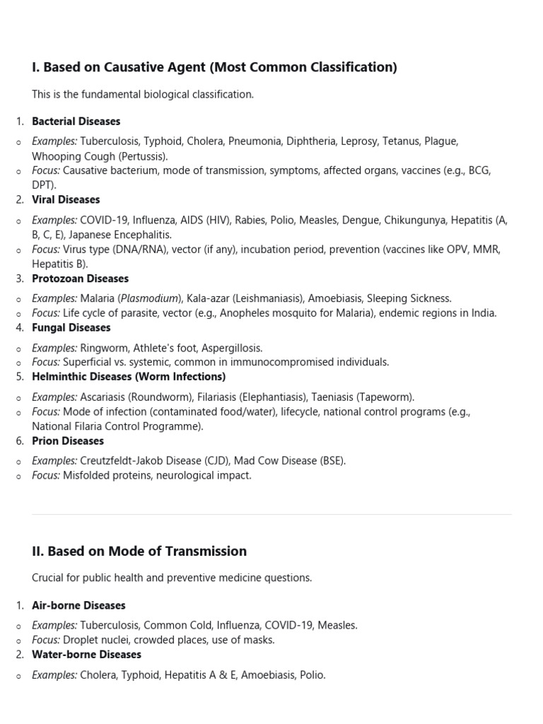 Disease Classification and Study Guide | PDF | Eradication Of ...