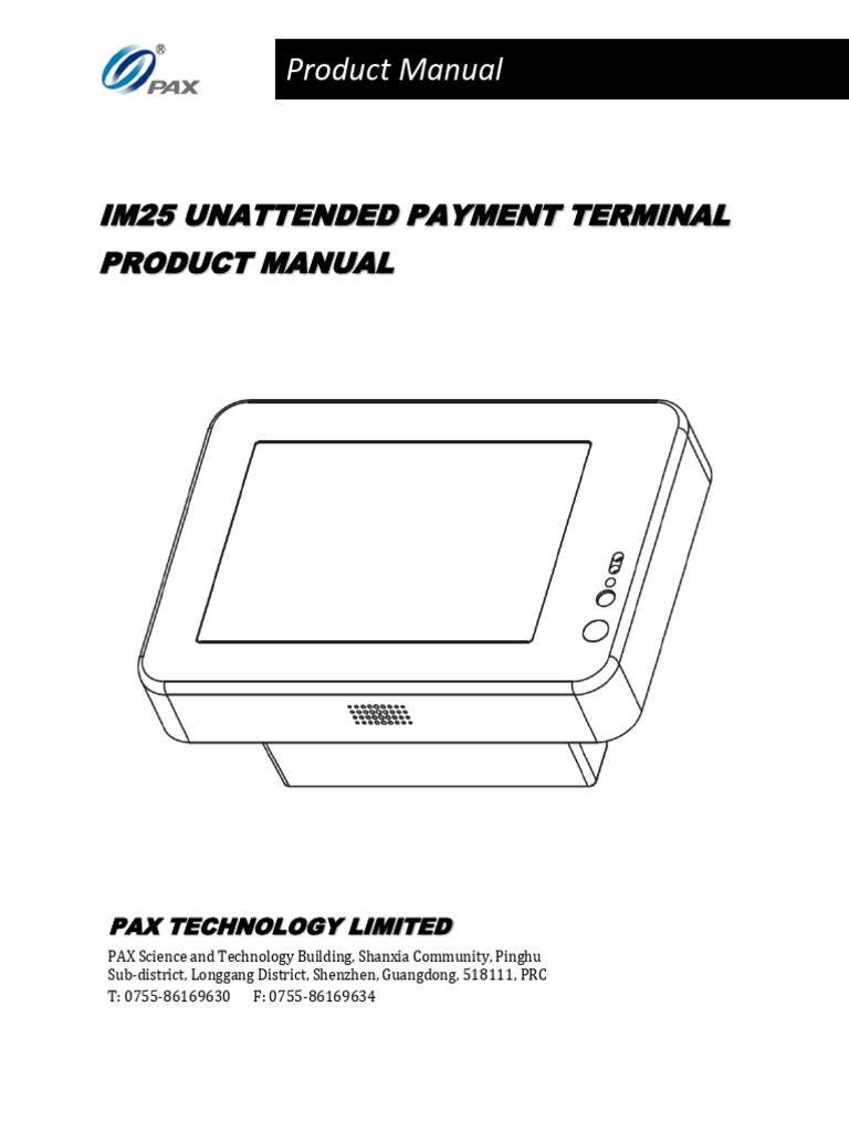 IM25 Payment Terminal User Manual | PDF | Bluetooth | Usb