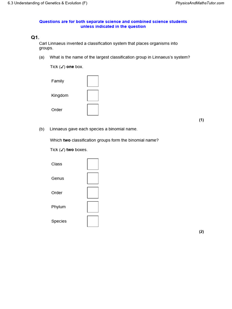 Genetics and Evolution Assessment Guide | PDF | Genotype | Dominance ...