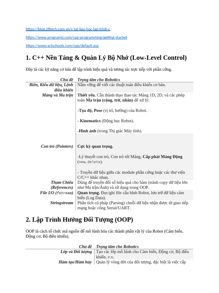 Những Thứ Cần Học Trong C++ | PDF