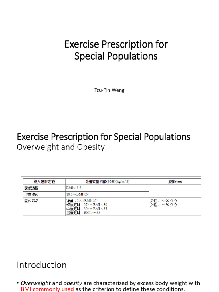 Exercise Guidelines for Obese Adults | PDF | Obesity | Weight Loss