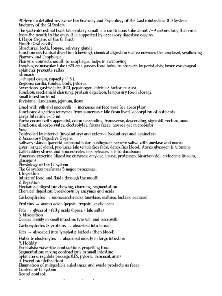 GI System Anatomy and Disorders Overview | PDF | Human Digestive System ...