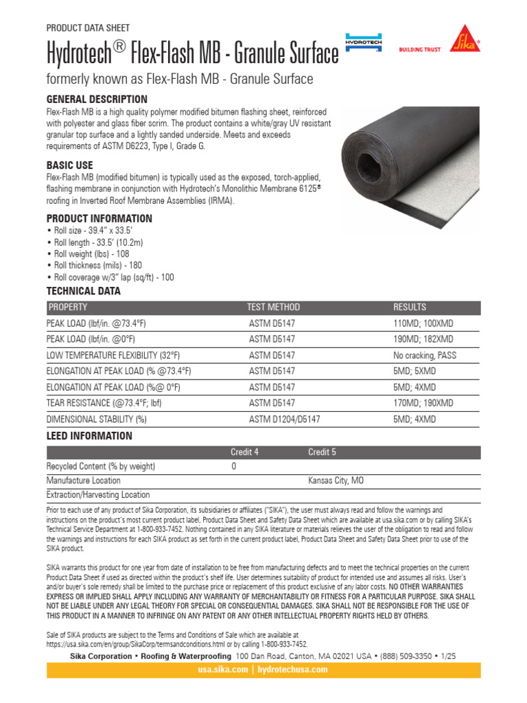 Hydrotech Flex-Flash MB Product Data Sheet | PDF | Implied Warranty ...