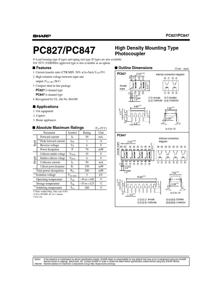 pc847 | PDF | Anode | Electrical Components