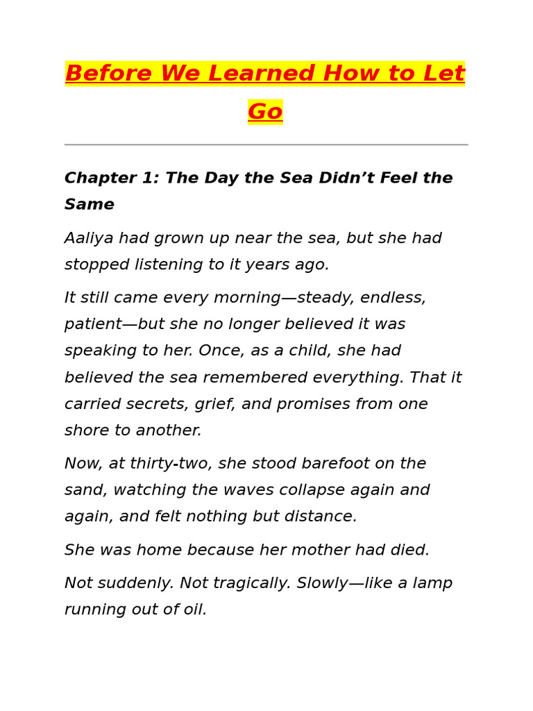 Before We Learned How to Let Go | PDF