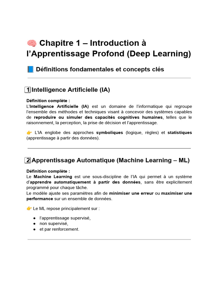 Introduction au Deep Learning et IA | PDF | Apprentissage automatique ...