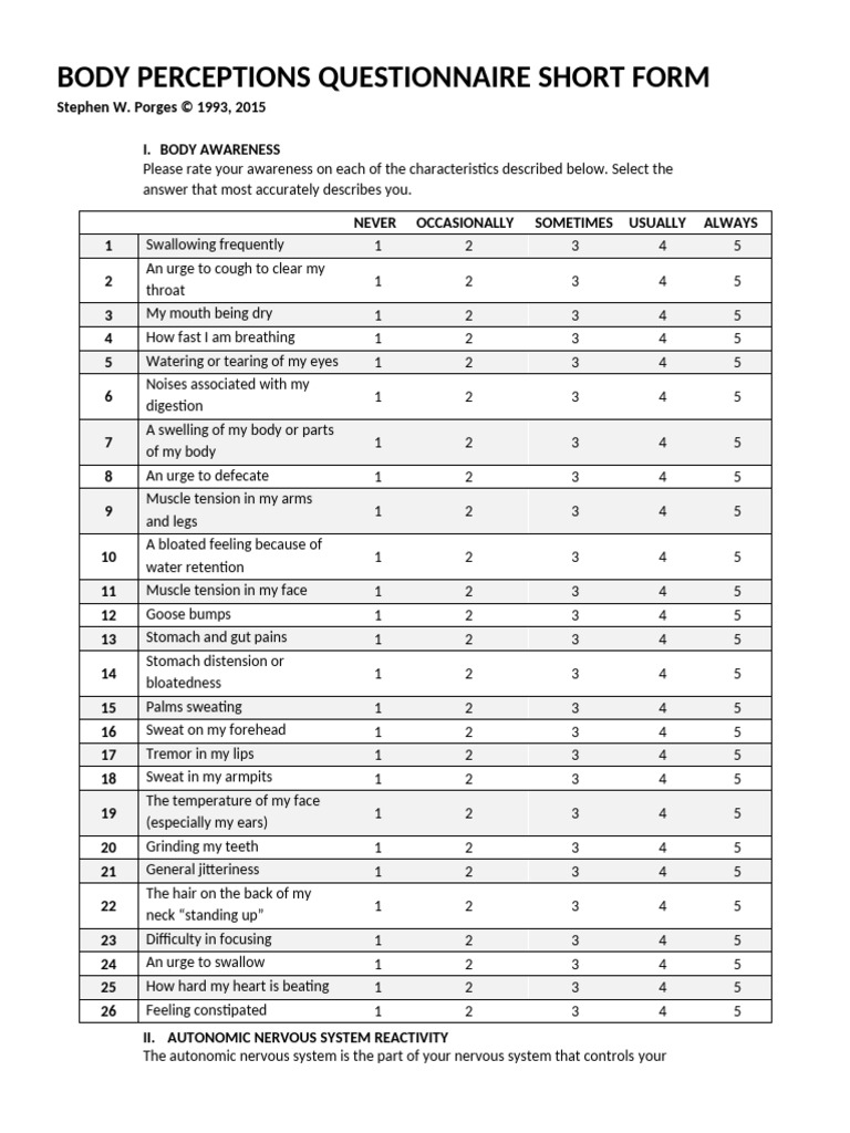 BPQ SF Blank | PDF | Mouth | Diseases And Disorders