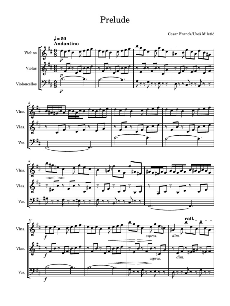 Cesar Franck's Prelude for Strings | PDF | Necked Lutes | Bowed Instruments