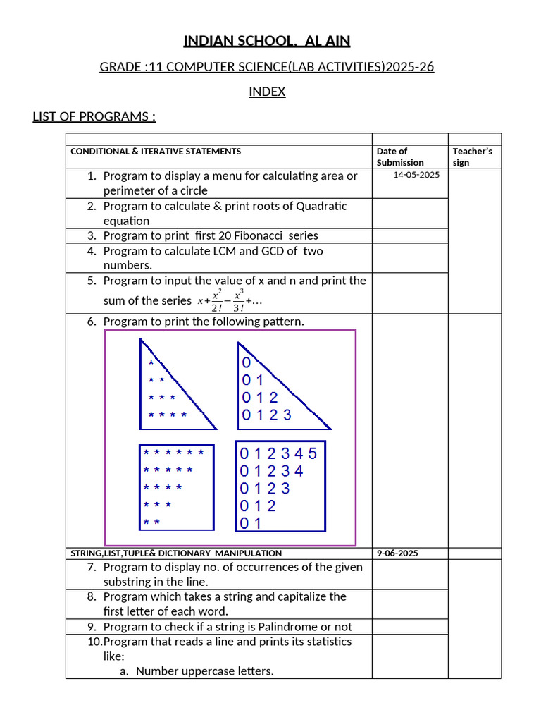 Grade 11 Computer Science Lab Activities | PDF | Numbers | String ...