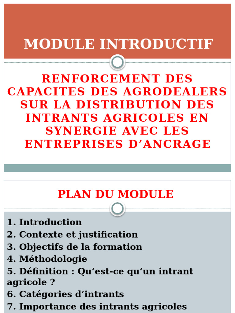 Formation des Agrodealers sur les Intrants | PDF | Agriculture | Pesticide