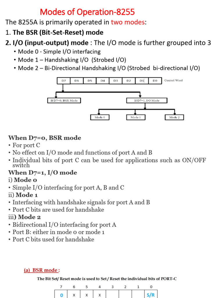 8255 operations | PDF | Input/Output | Electronics