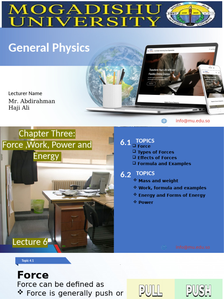 G PHY Lecture Six CH3 | PDF | Force | Weight