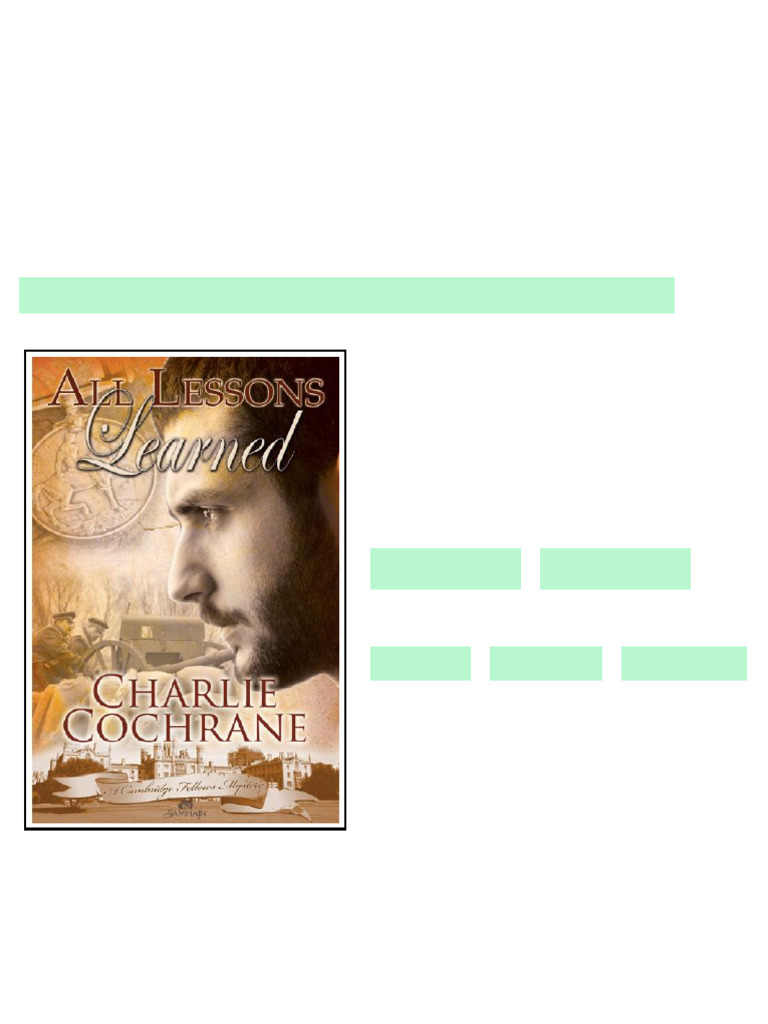 Ebook) All Lessons Learned (Cambridge Fellows 8) by Charlie Cochrane Isbn  9781609283544, 9781609283995, 1609283546, 1609283996 Updated 2026 | PDF