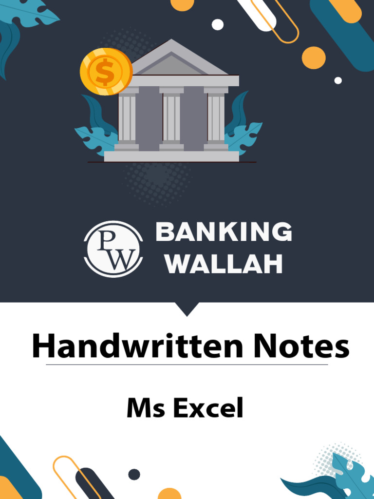 Ms Excel - Handwritten Notes | PDF