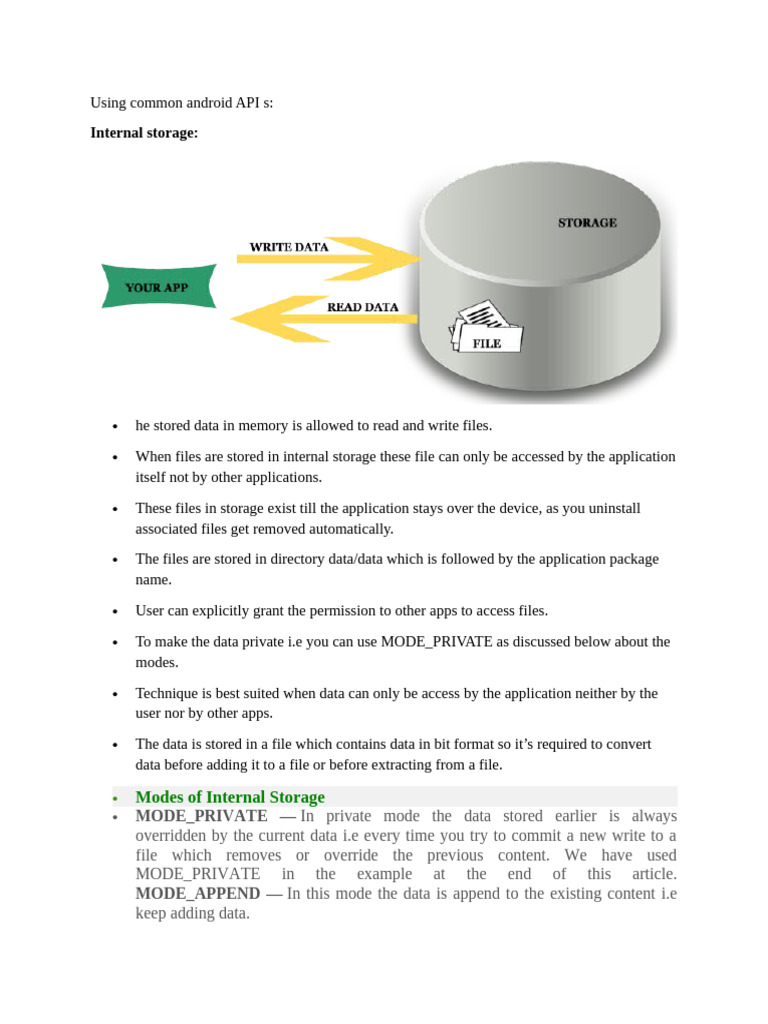 Android Data Storage Methods Explained | PDF | Computer File | Databases