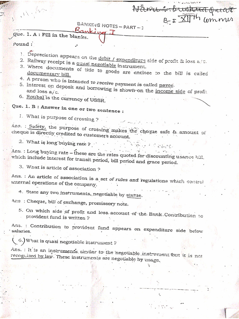 Banking 1 Notes | PDF