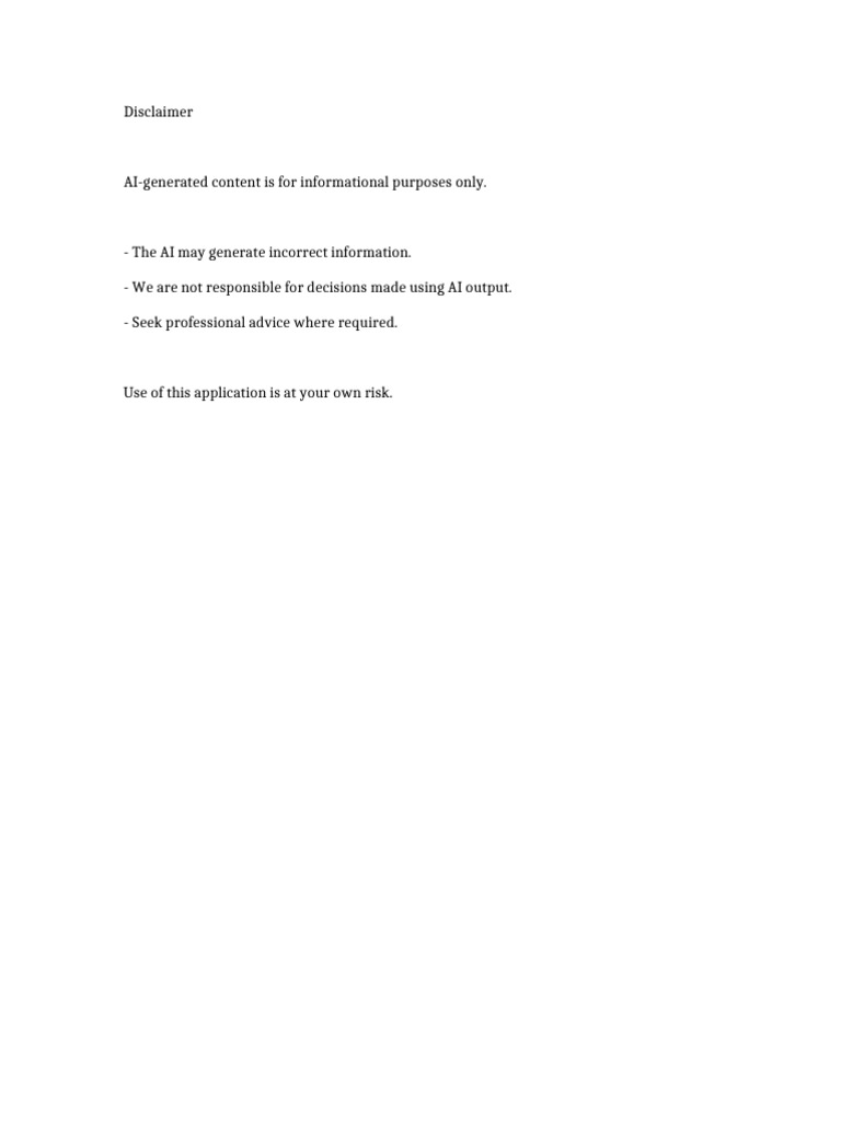 AI Content Disclaimer and Usage Risks | PDF