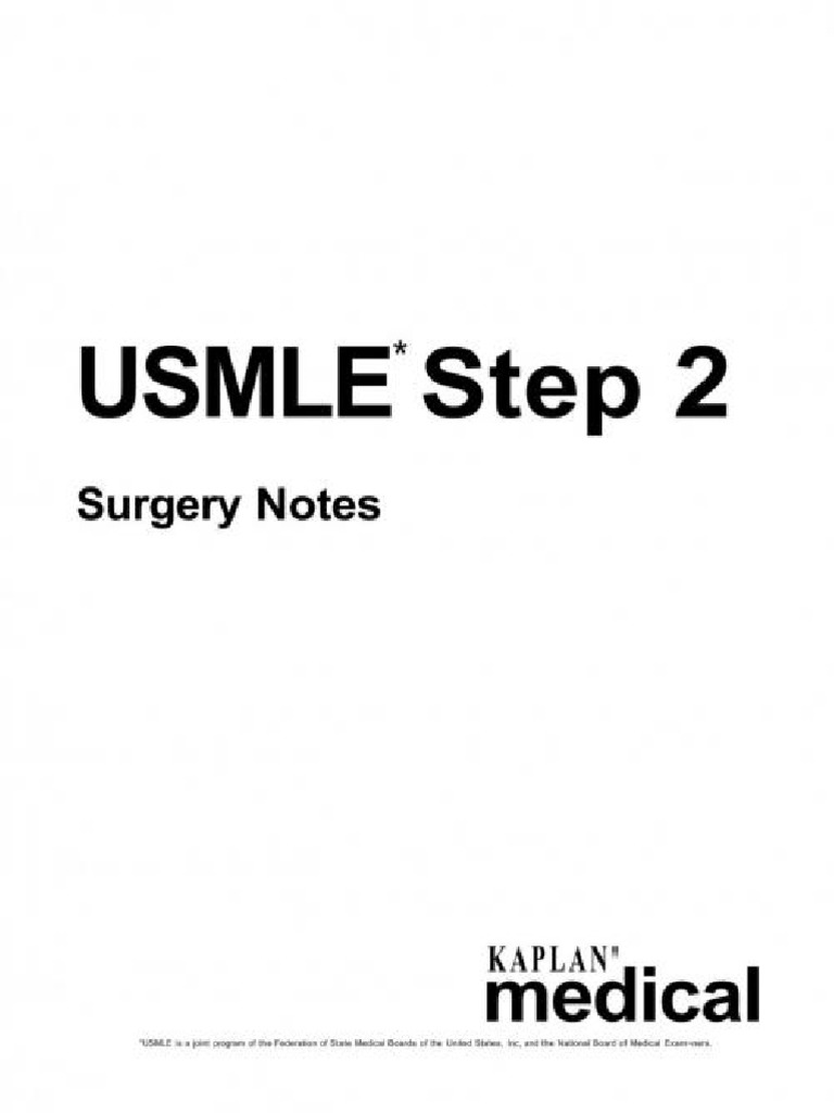 Usmle Step 2 Surgery Notes (Carlos Pestana Marsha Gordon Nandan Blatt ...