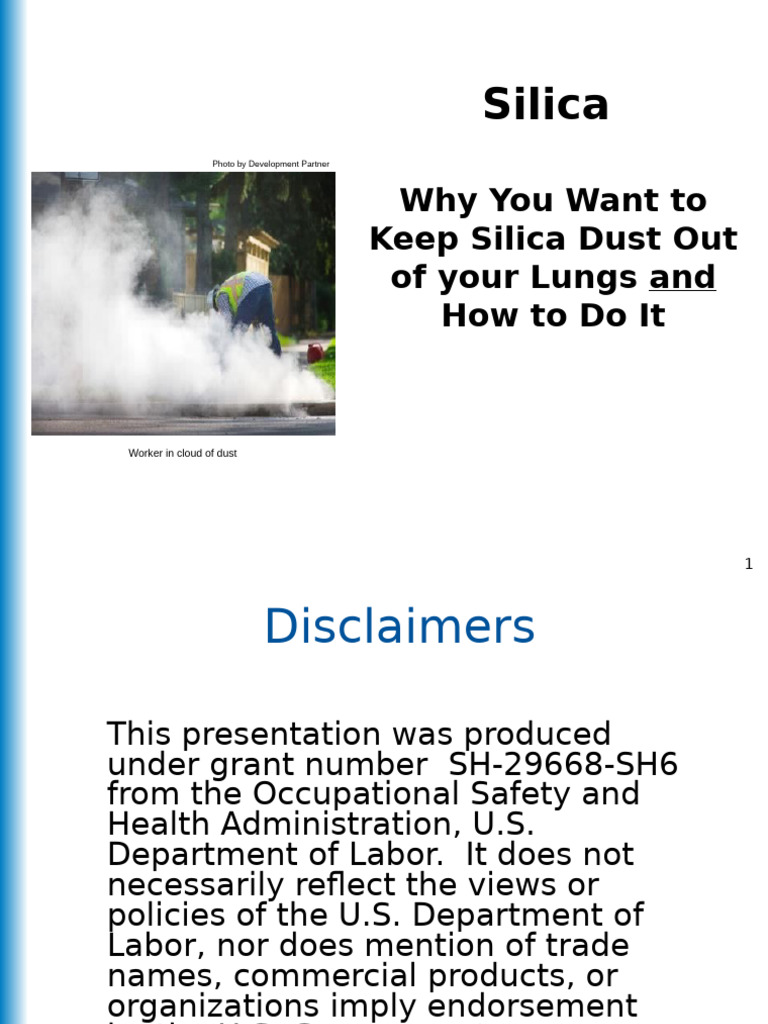 Silica Dust: Health Risks & Safety Tips | PDF | Occupational Safety And ...