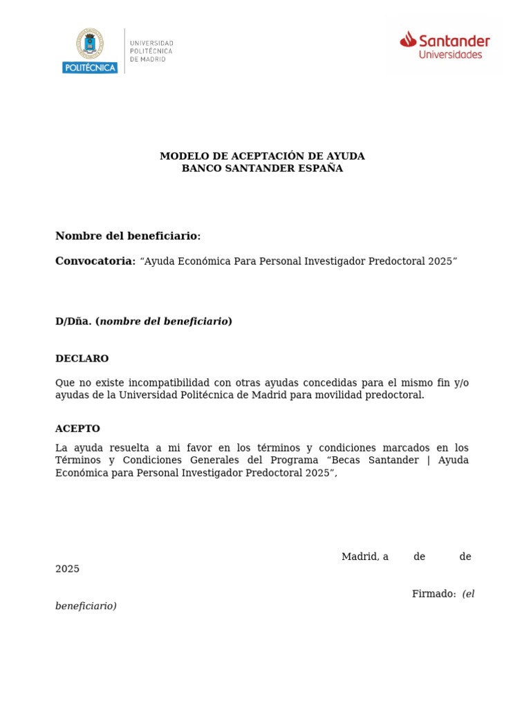Modelo Aceptacion Santander Predoc | PDF