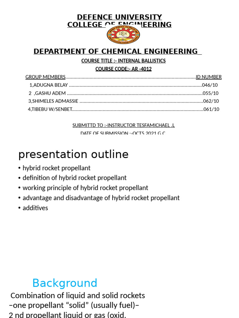 Hybrid Rocket Propellant Overview | PDF | Rocket Propellant | Rocket