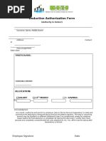 Authority to Deduct Form Overview | PDF | Payments | Personal Finance