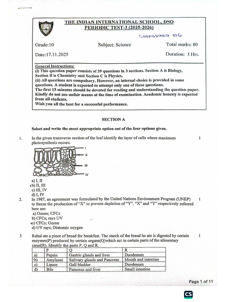 Science Grade 10 PT3 Exam Question Paper Samantha | PDF