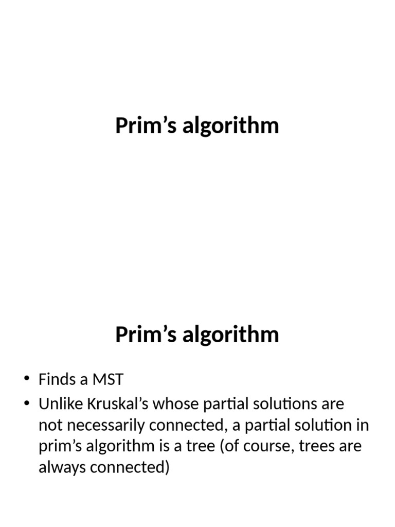 E-Prim's MST Algorithm | PDF | Algorithms And Data Structures ...