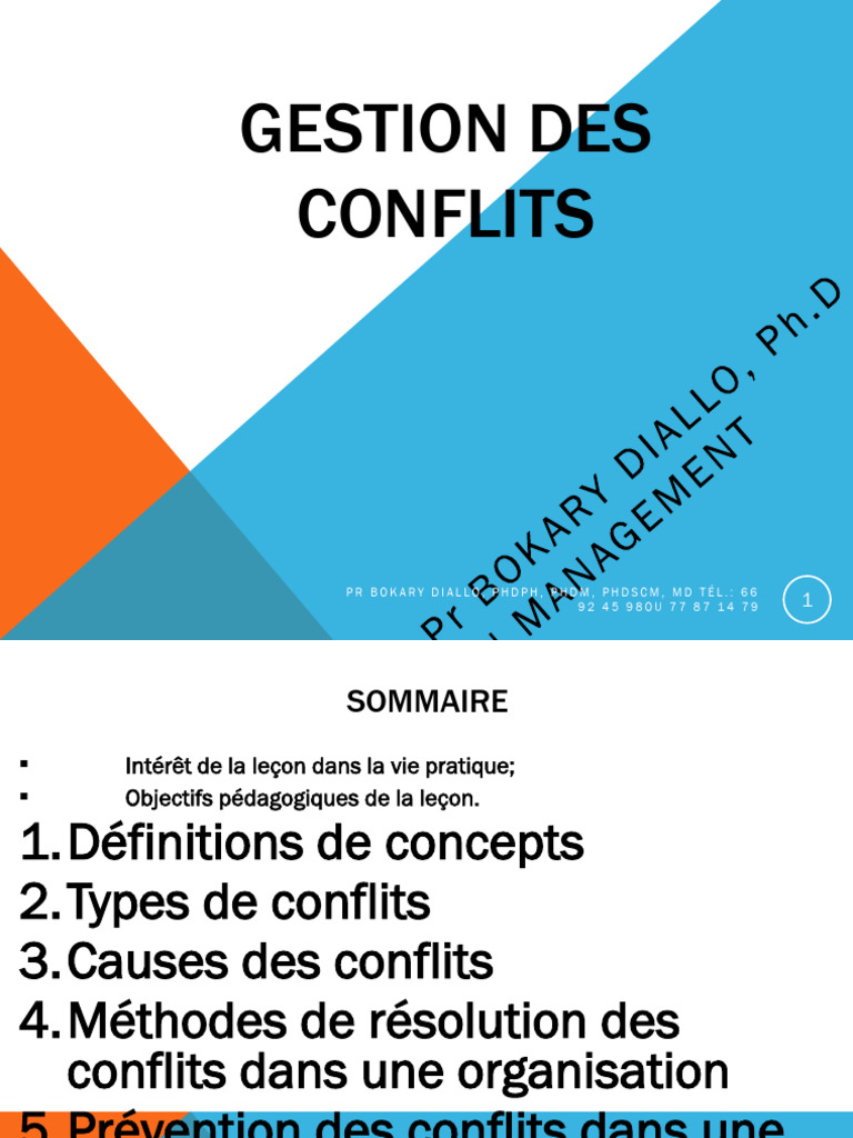 Gestion des Conflits en Entreprise | PDF | Médiation | Résolution de ...