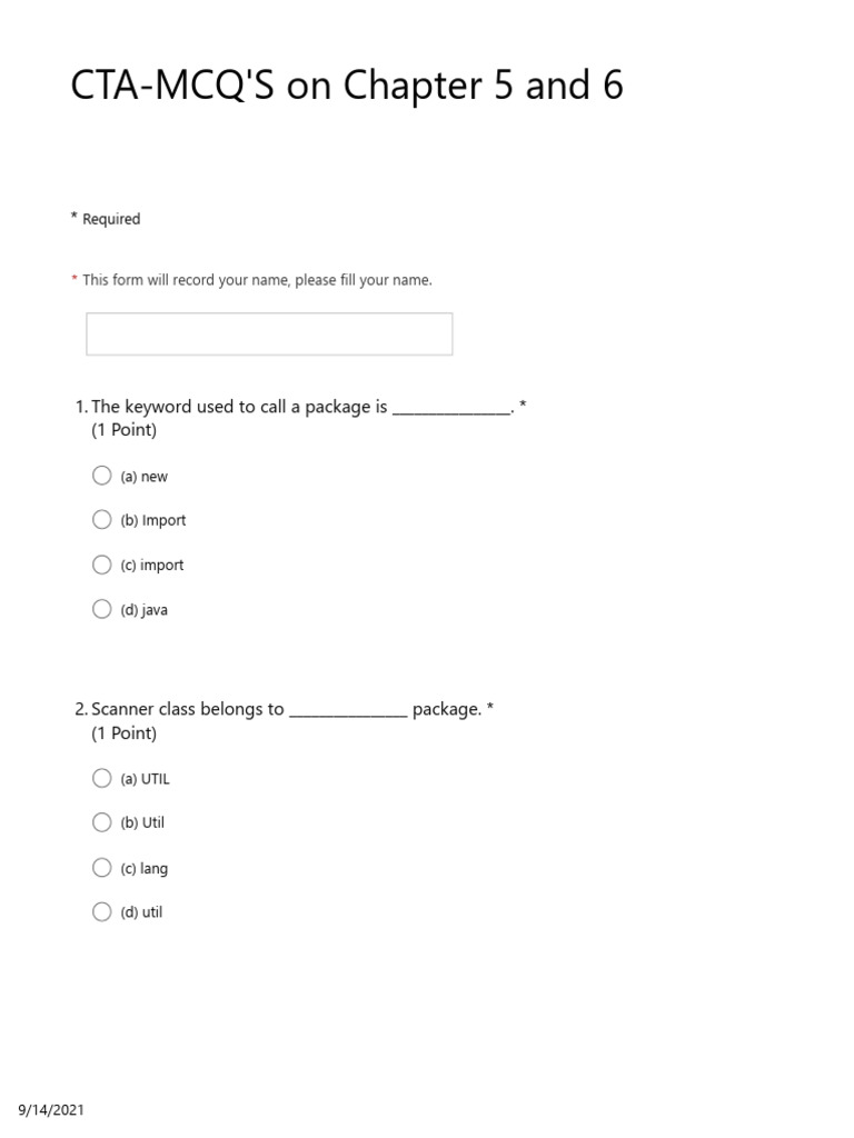 Java Scanner and Control Flow MCQs | PDF | Software Engineering ...
