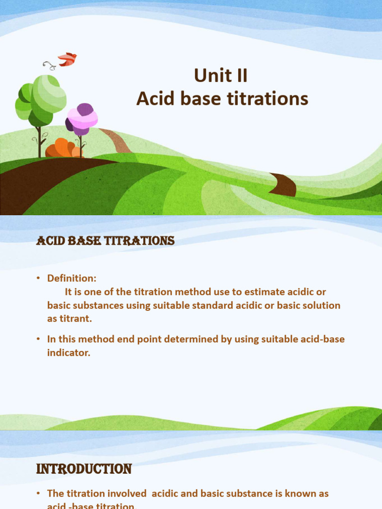 Acid-Base Titration Methods Explained | PDF | Acid | Titration