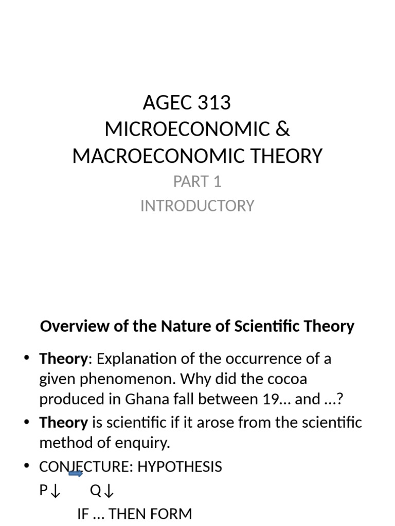AGEC 313 Introduction | PDF | Market (Economics) | Scientific Method