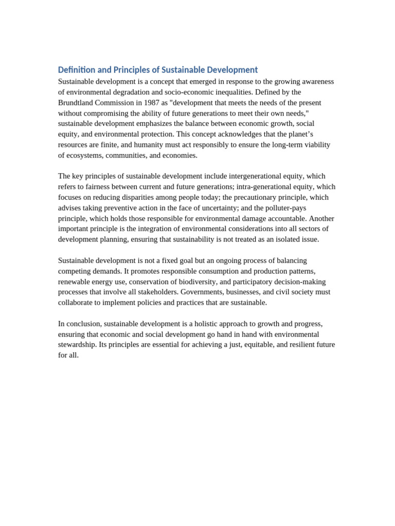 Sustainable Development Full Content | PDF