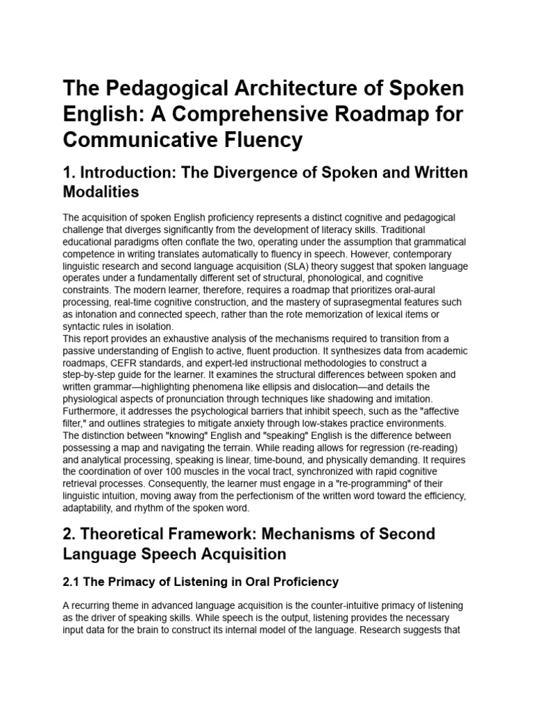 Roadmap to Spoken English Fluency | PDF | Stress (Linguistics ...