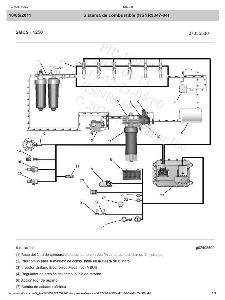 Sistema de Combustible MEUI y Control Electrónico | PDF | Inyección de ...