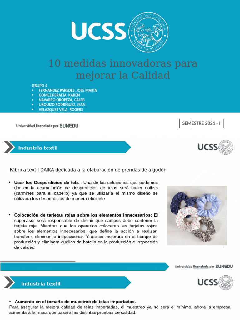 Mejora de Calidad en la Industria Textil | PDF | Textiles | Industria ...