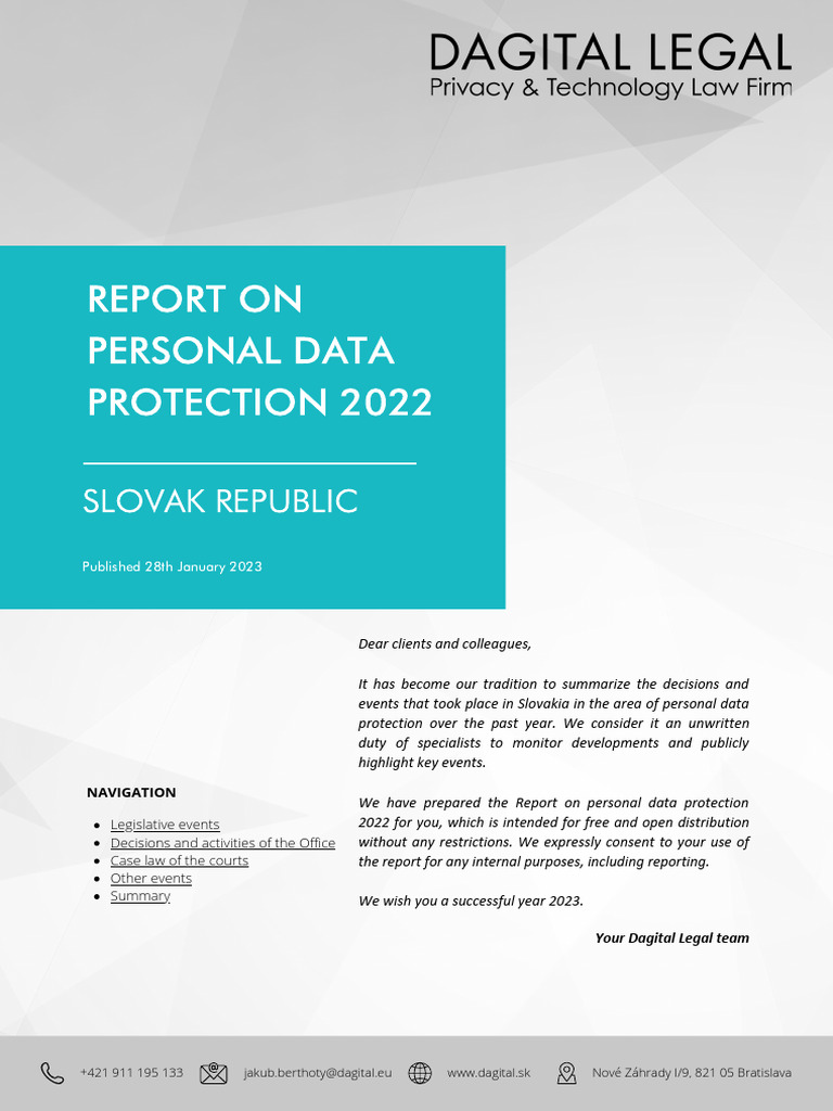Personal Data Protection Report 2022 | PDF | Privacy | Information Privacy
