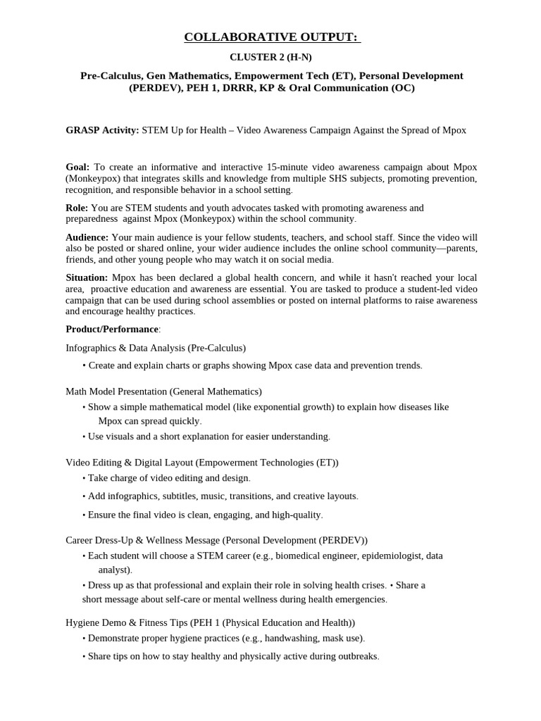 Collaborative Output CLUSTER 2 H N | PDF | Mathematics | Exponential ...