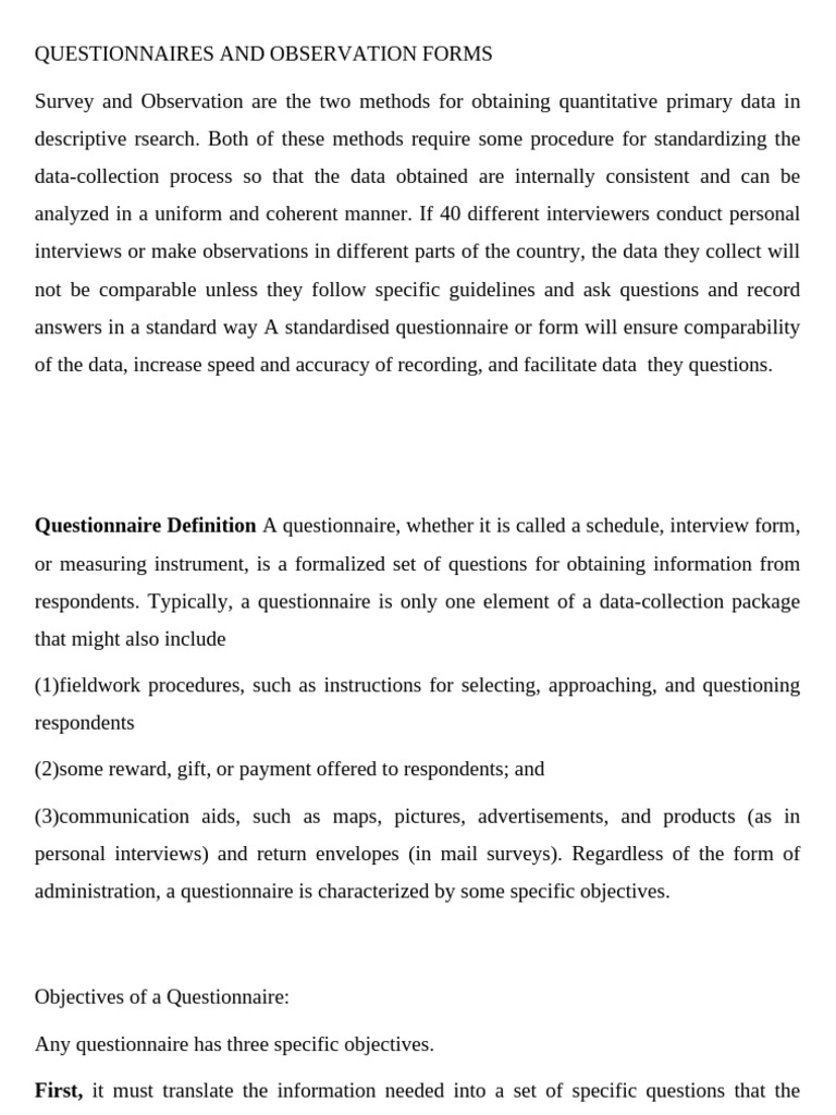 Designing Effective Questionnaires | PDF | Questionnaire | Survey ...