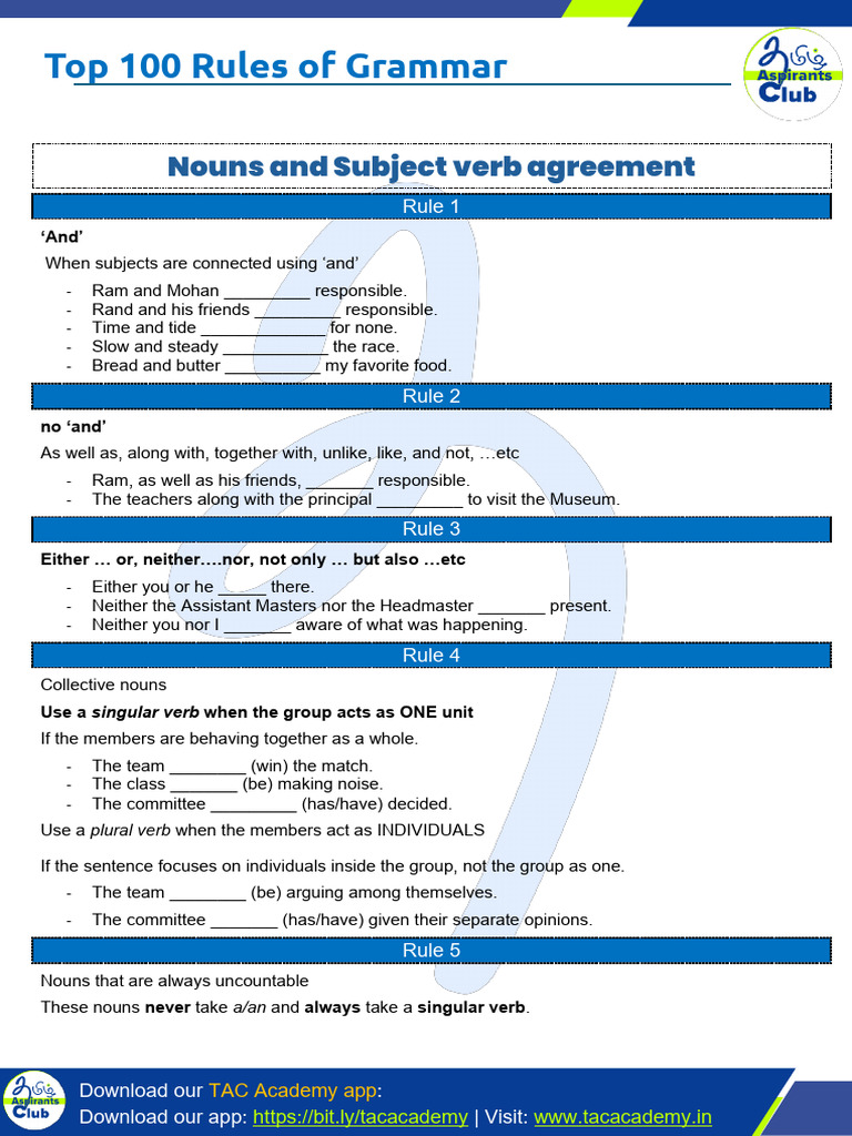 Essential Grammar Rules Explained | PDF | Plural | Grammatical Number