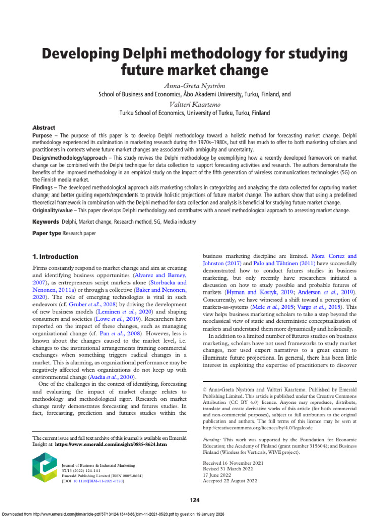 Delphi Methodology for Market Change Forecasting | PDF | Methodology ...
